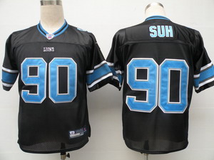 Detroit Lions 90 Ndamukong Suh black Jersey