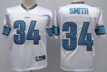 Detroit Lions 34 Kevin Smith white Authentic Jersey