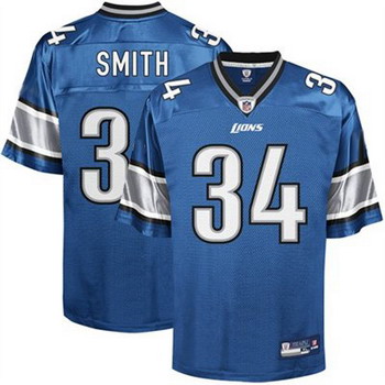 Cheap Detroit Lions 34 Kevin Smith blue Authentic Jersey For Sale