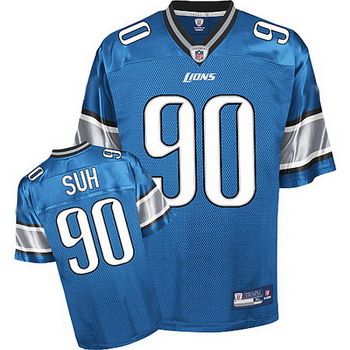Detroit Lions 90 Ndamukong Suh Blue Jersey