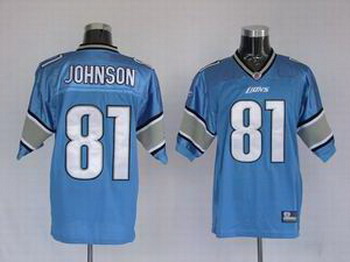 jerseys Detroit Lions 81 Calvin Johnson blue Authentic Jerseys 2009