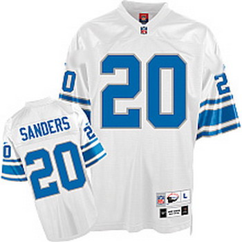 Cheap Detroit Lions 20 Sanders White throback Jersey For Sale