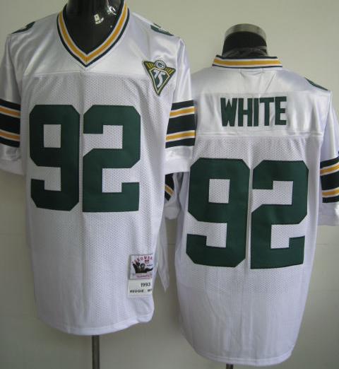 Cheap Green Bay Packers 92 Reggie White White 75th Throwback Jersey For Sale
