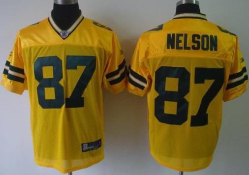 Cheap Green Bay Packers 87 Jordy Nelson Yellow NFL Jerseys For Sale