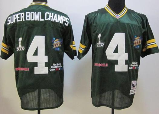 Cheap Green Bay Packers #4 Superbowl Champs Green NFL Jerseys For Sale