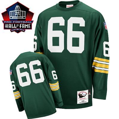 Green Bay Packers 66 Ray Nitschke Green Long Sleeve Hall Of Fame Class Jersey