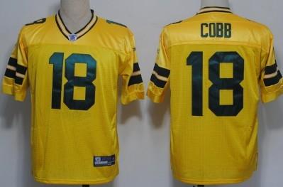 Green Bay Packers 18 Randall Cobb Yellow Jersey