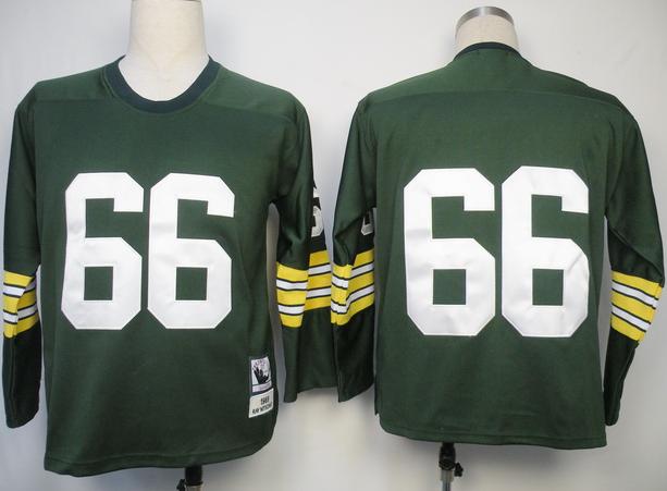 Green Bay Packers 66 NITSCHKE Green M&N Jersey Long Sleeve