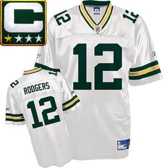 Cheap Green Bay Packers 12 Aaron Rodgers White Jersey C Patch For Sale