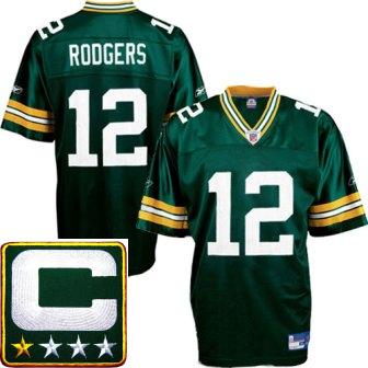 Green Bay Packers 12 Aaron Rodgers Green Jersey C Patch