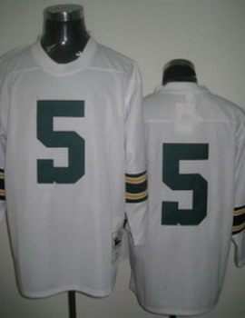 Green Bay Packers 5 Paul Hornung White Jerseys Throwback