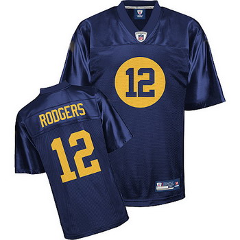 Cheap Green Bay Packers 12 Aaron Rodgers Blue Jersey For Sale