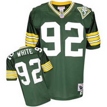 Cheap Green Bay Packers 92 Reggie green Throwback Jersey 75TH For Sale