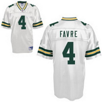 Green Bay Packers 4 Brett Favre White Jersey