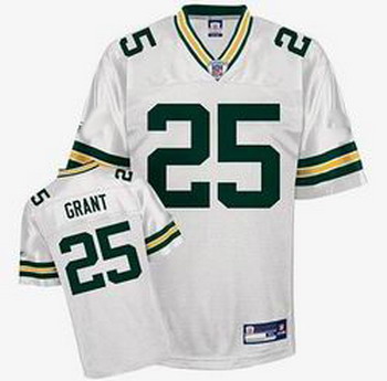 Green Bay Packers 25 Ryan Grant Premier white jerseys