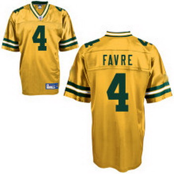 Cheap Green Bay Packers 4 Brett Favre yellow Jersey For Sale