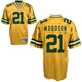 Green Bay Packers 21 Charles Woodson yellow Jersey