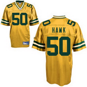 Cheap Green Bay Packers 50 A.J.Hawk yellow Jersey For Sale