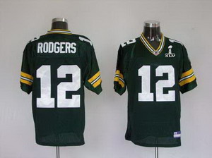 Cheap Green Bay Packers 12 Aaron Rodgers green Super Bowl XLV Jerseys For Sale
