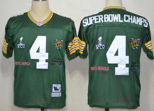 Green Bay Packers 4 Superbowl Champs Green NFL Jersey
