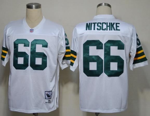 Cheap Green Bay Packers 66 Ray Nitschke White Short Sleeve Throwback NFL Jersey For Sale