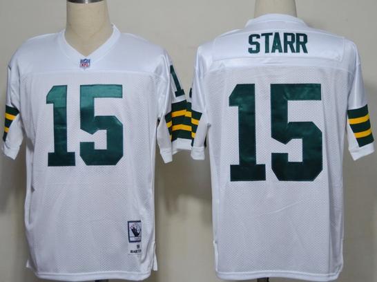 Cheap Green Bay Packers 15 Bart Starr White Throwback NFL Jerseys For Sale