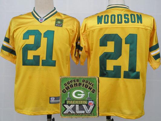 Cheap Green Bay Packers 21 Charles Woodson Orange 2011 SuperBowl Champions Patch Jerseys For Sale
