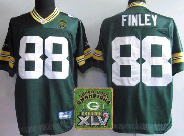 Cheap Green Bay Packers 88 Finley Green 2011 SuperBowl Champions Patch Jerseys For Sale