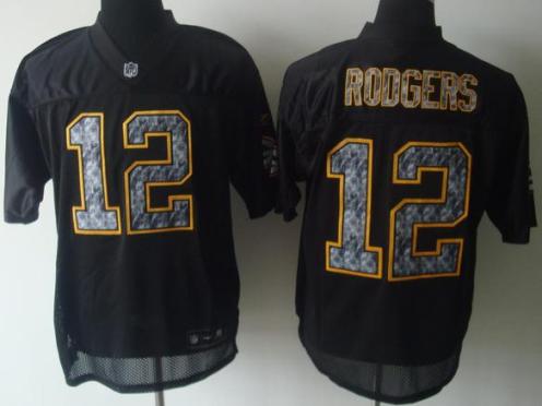 Cheap Green Bay Packers 12 Aaron Rodgers Black United Sideline Jersey For Sale