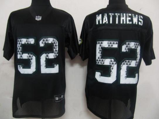 Cheap Green Bay Packers 52 Matthews Black United Sideline Jersey For Sale