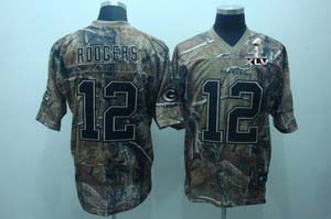 Cheap Green Bay Packers 12 Aaron Rodgers Camo Realtree Super Bowl XLV Jerseys For Sale