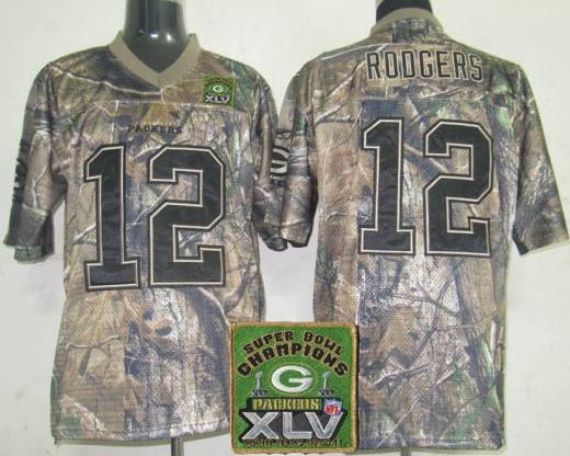 Cheap Green Bay Packers 12 Aaron Rodgers Camo 2011 SuperBowl Champions Patch Jerseys For Sale