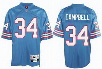 Cheap Earl Campbell 1980 Houston Oilers 34 Throwback Jersey Blue For Sale