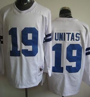 Cheap Indianapolis Colts 19 Johnny Unitas White M&N Long Sleeve Jersey For Sale
