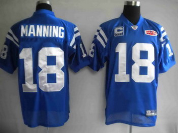 Super bowl Indianapolis Colts 18 Peyton Manning blue Jerseys
