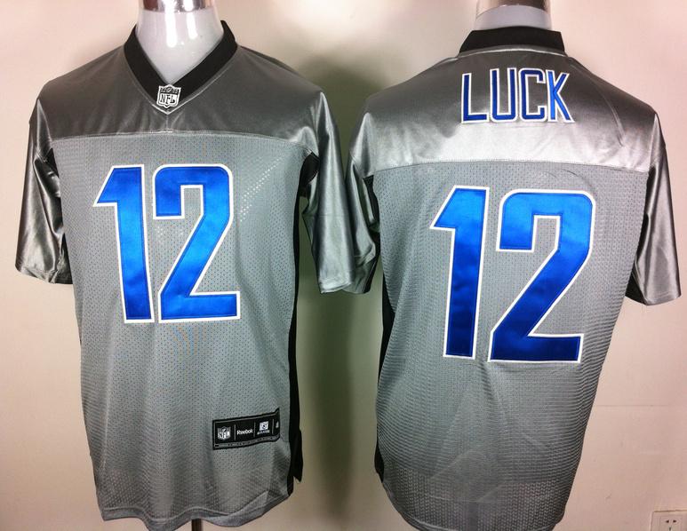 Cheap Indianapolis Colts #12 Andrew Luck Grey Shadow NFL Jerseys For Sale
