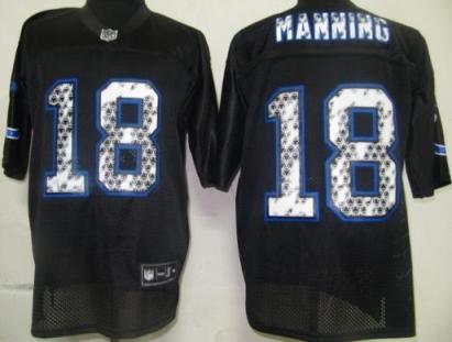Cheap Indianapolis Colts 18 Peyton Manning Black United Sideline Jerseys For Sale