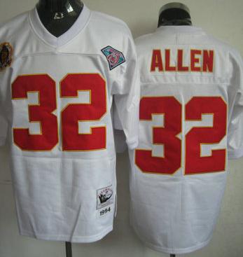 Kansas City Chiefs 32 Marcus Allen White 75TH Throwback Jersey