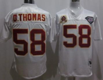 Kansas City Chiefs 58 Derrick Thomas White Throwback Jersey