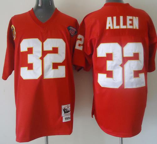 Kansas City Chiefs 32 Allen Red 75TH Throwback Jersey