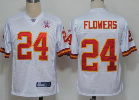 Kansas City Chiefs 24 Flowers White NFL Jerseys