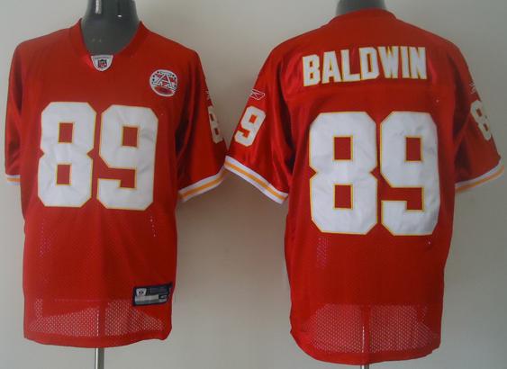 Kansas City Chiefs 89 BALDWIN Red Jerseys With HOF Patch