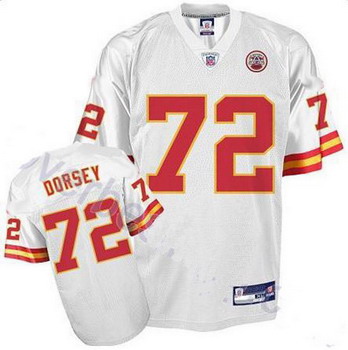 Cheap Kansas City Chiefs Glenn Dorsey 72 White Stitched Replithentic Jersey For Sale