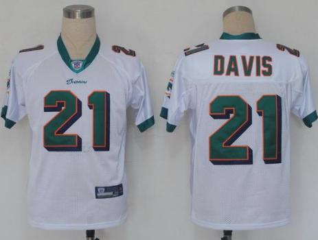 Miami Dolphins 21 Vontae Davis White NFL Jerseys