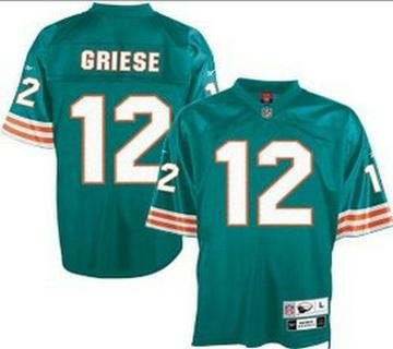 Miami Dolphins #12 Bob Griese Throwback Green Jersey