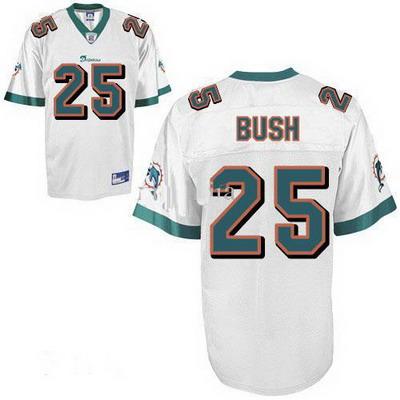 Miami Dolphins 25 Reggie Bush White Jerseys