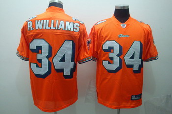 Miami Dolphins 34 R.Williams Orange Jerseys