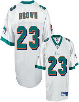 Cheap Miami Dolphins 23 Ronnie Brown white For Sale