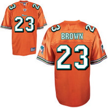 Cheap Miami Dolphins 23 Ronnie Brown orange For Sale