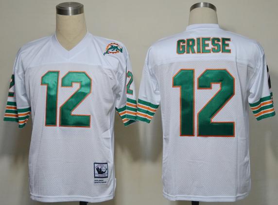 Cheap Miami Dolphins #12 Bob Griese White Throwback NFL Jersey For Sale